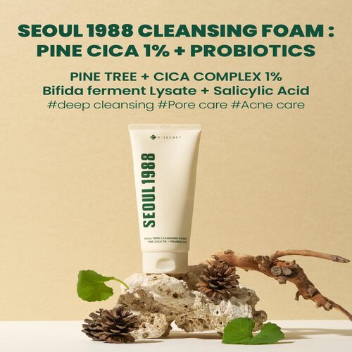SEOUL 1988 Cleansing Foam: Pine Cica 1% + Probiotics