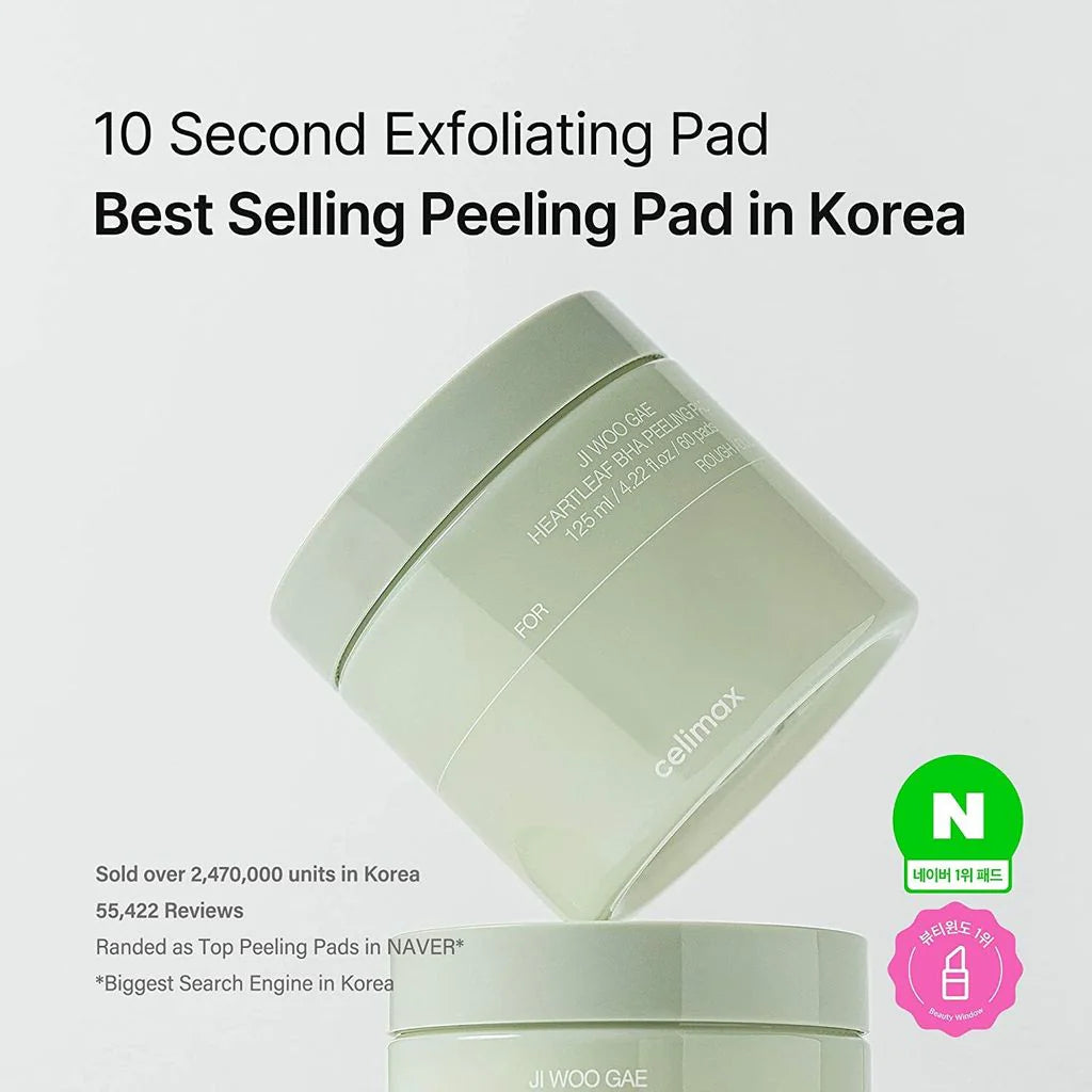 JIWOOGAE Heartleaf BHA Peeling Pad