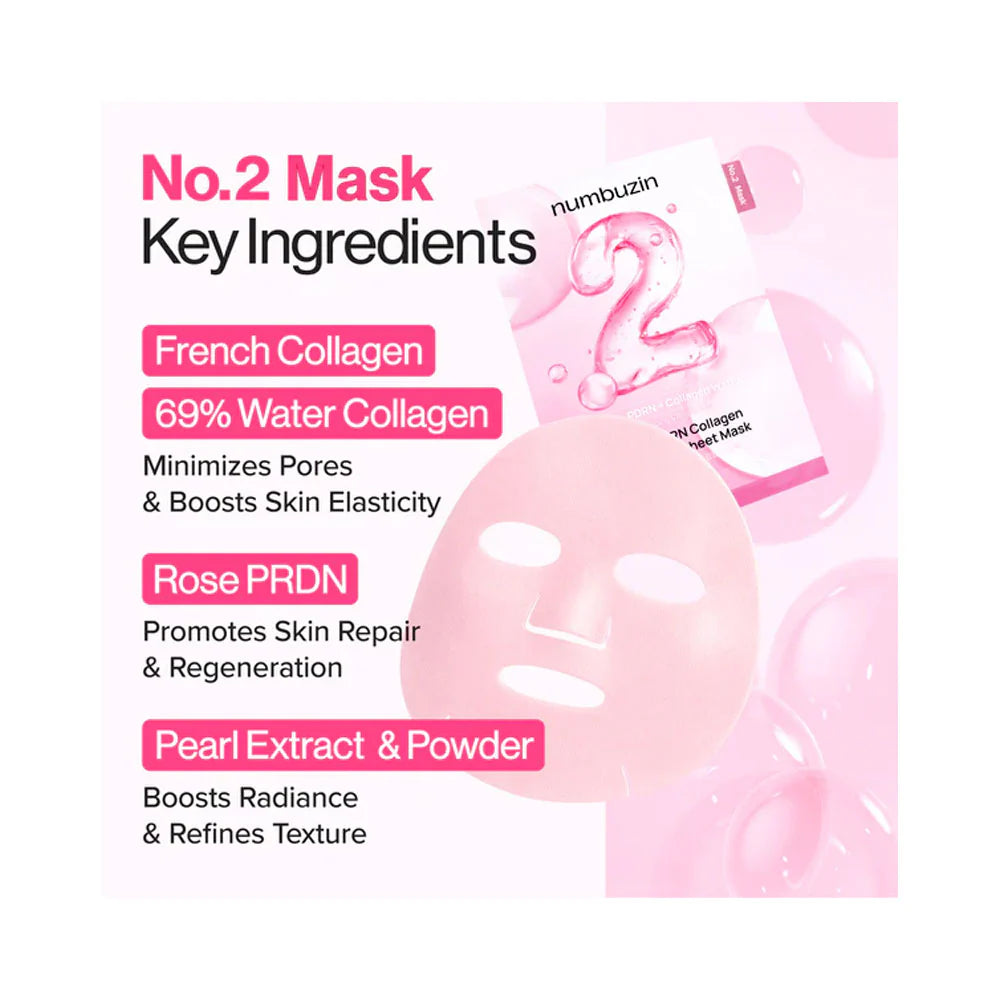 No.2 Rose PDRN Collagen Plumping Sheet Mask