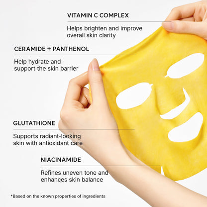 Arencia Vitamin C Tuchmaske mit Ceramiden, Panthenol, Glutathion und Niacinamid