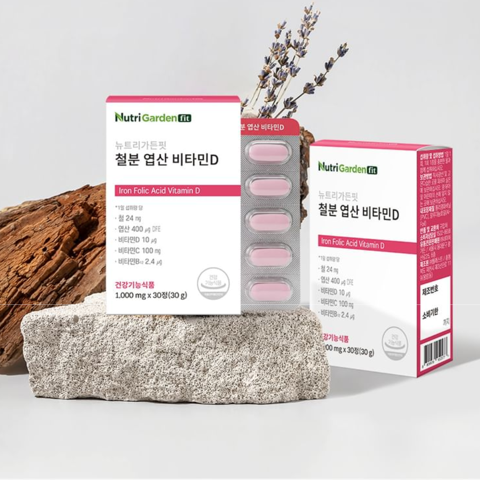 NutriGardenfit Iron Folic Acid Vitamin D [1000mg x 30 Tablets]