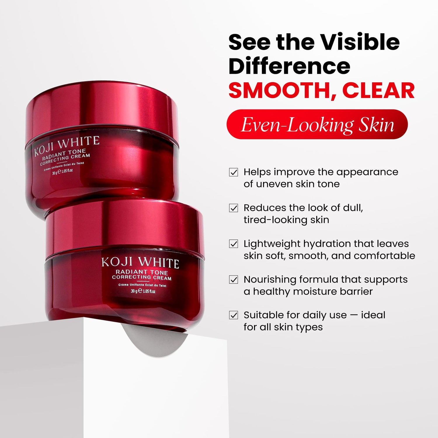 KOJI WHITE Radiant Tone Correcting Cream [30g]