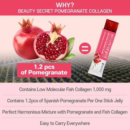 Collagène à la grenade Beauty Secret [20 g x 15 bâtonnets]