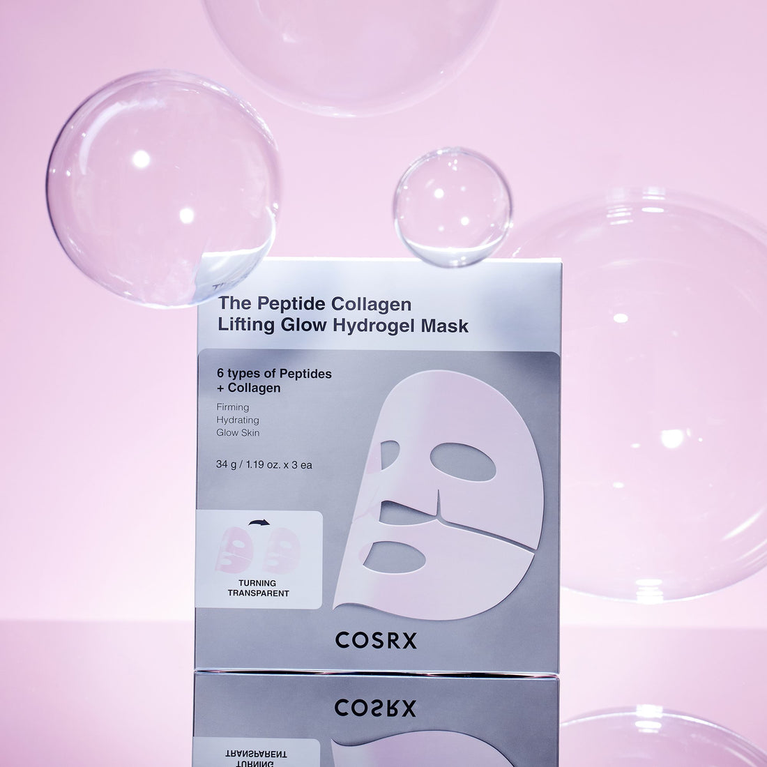 Masque hydrogel liftant éclat au collagène et aux peptides [3 unités]