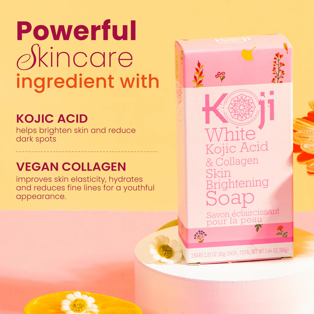 KOJI WHITE Kojic Acid &amp; Collagen Brightening Soap [2x80g]