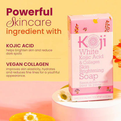 KOJI WHITE Kojic Acid &amp; Collagen Brightening Soap [2x80g]