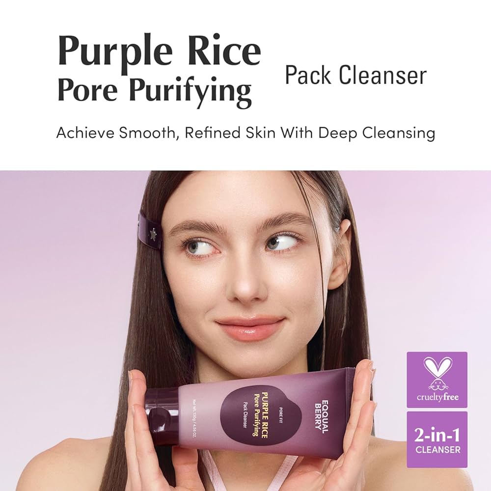 Nettoyant purifiant pour les pores à base de riz violet [130g]