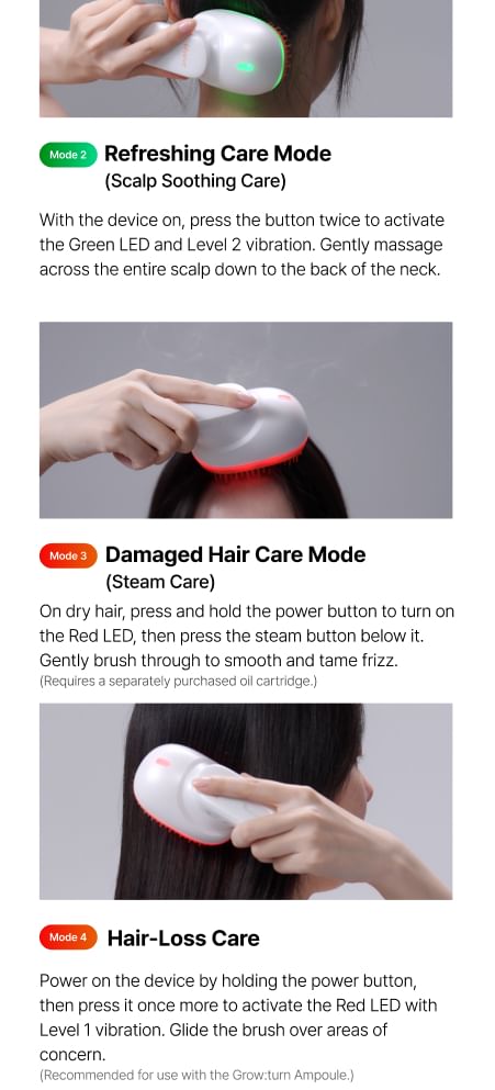 Grow Turn Brush Steam Booster Hair Oil Set