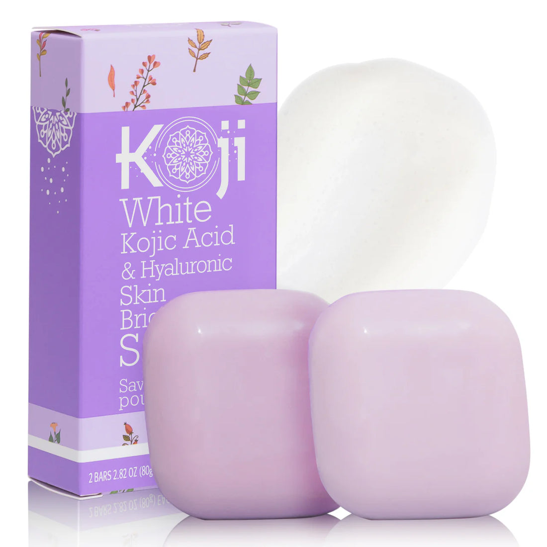 KOJI WHITE Kojic Acid &amp; Hyaluronic Acid Brightening Soap [2x80g]