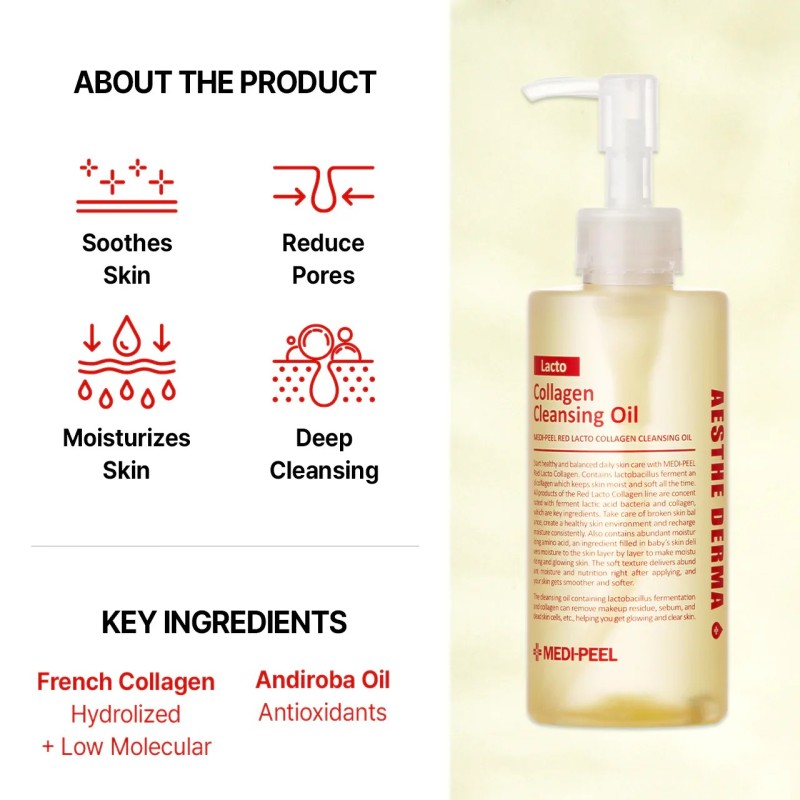 [MEDI-PEEL] Red Lacto Collagen Cleansing Oil 2.0 [200ml]