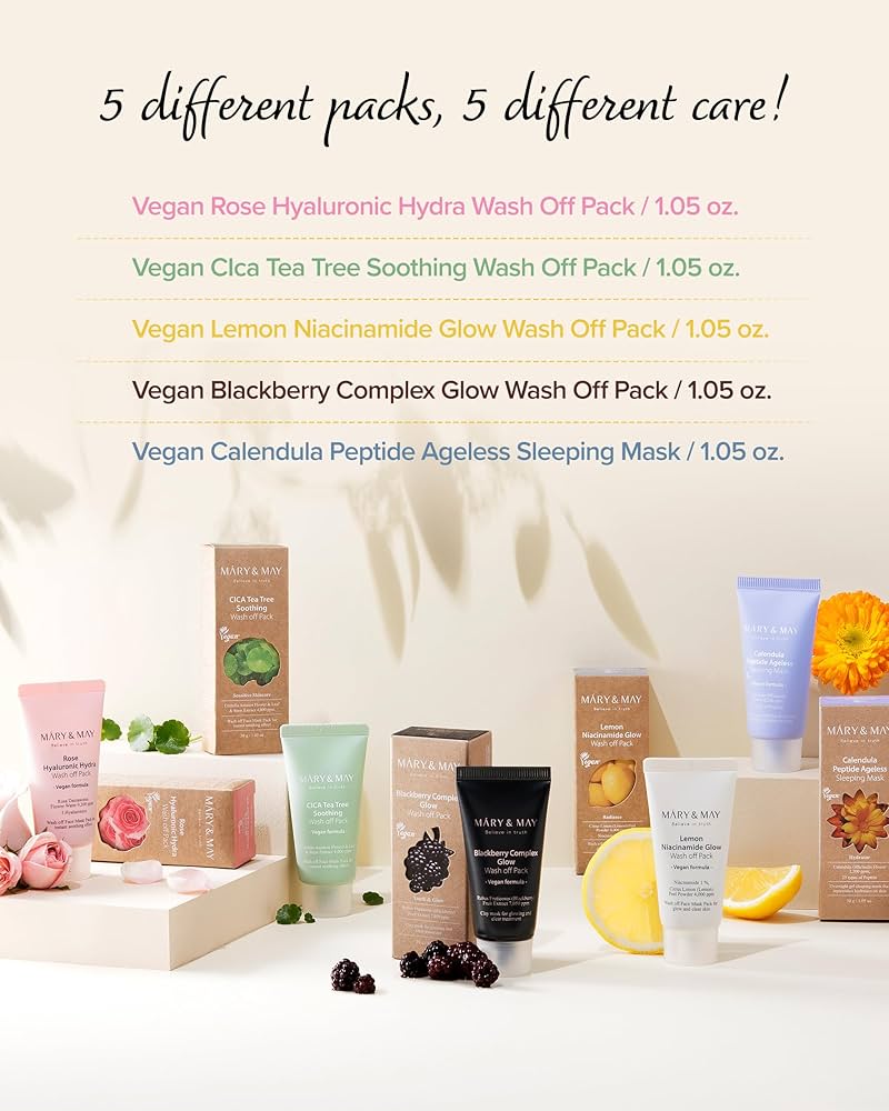 Vegan Wash Off Mask Mini Gift Set [5 pcs]