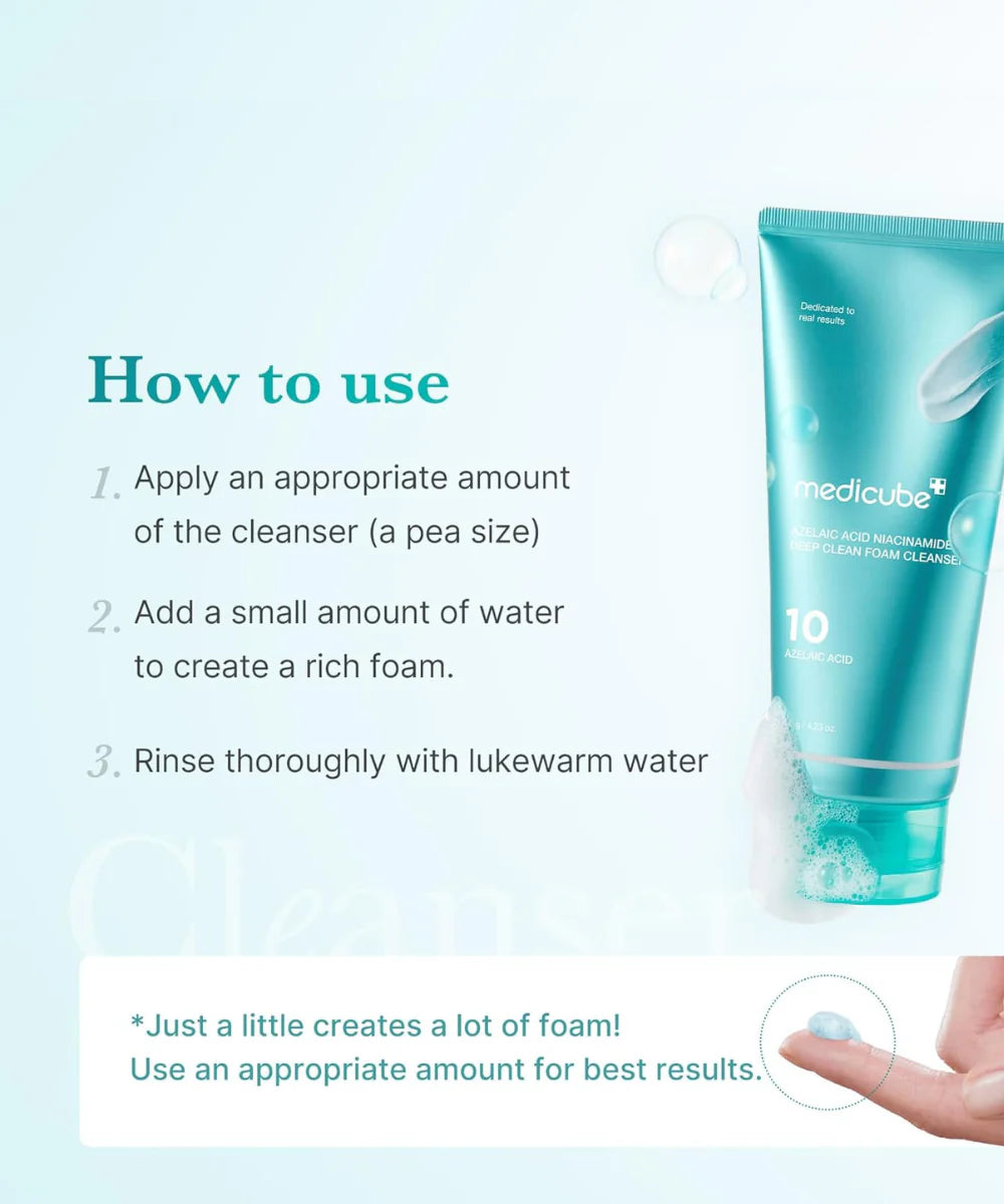 Azelaic Acid Niacinamide Deep Clean Foam Cleanser [120g]