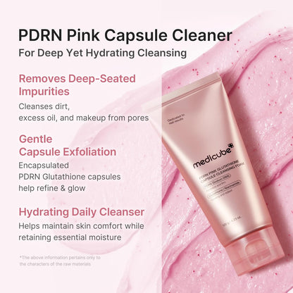 PDRN Pink Glutathione Capsule Cleansing Foam [120g]