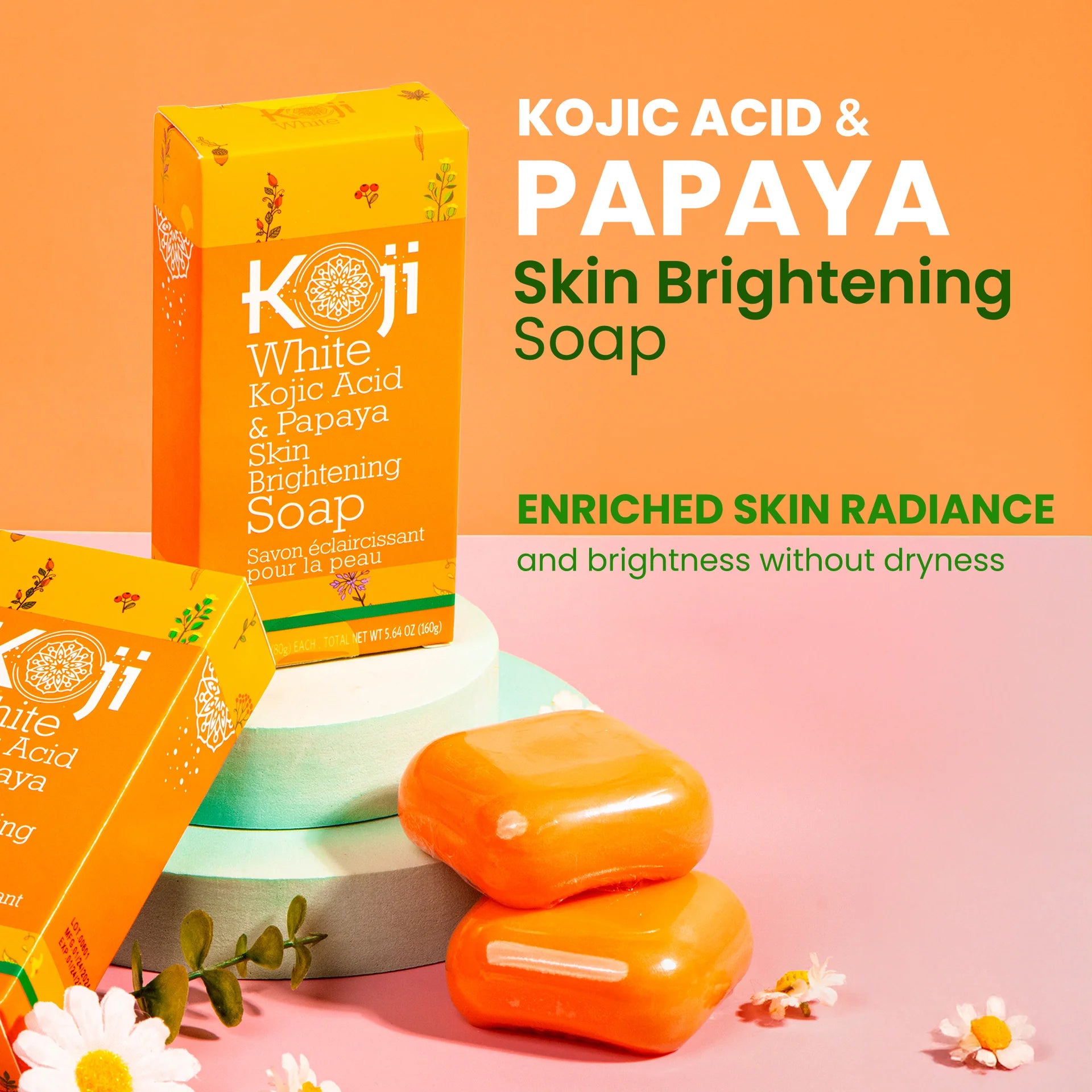 Kojic Acid &amp; Papaya Skin Brightening Soap [80g x2]