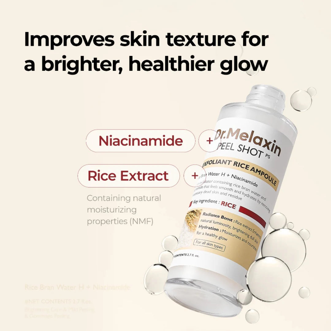 Dr.Melaxin Peel Shot Glow Ampulle – Reis-Peeling, 80 Ml, Für Gesicht & Körper, Koreanische Pflege