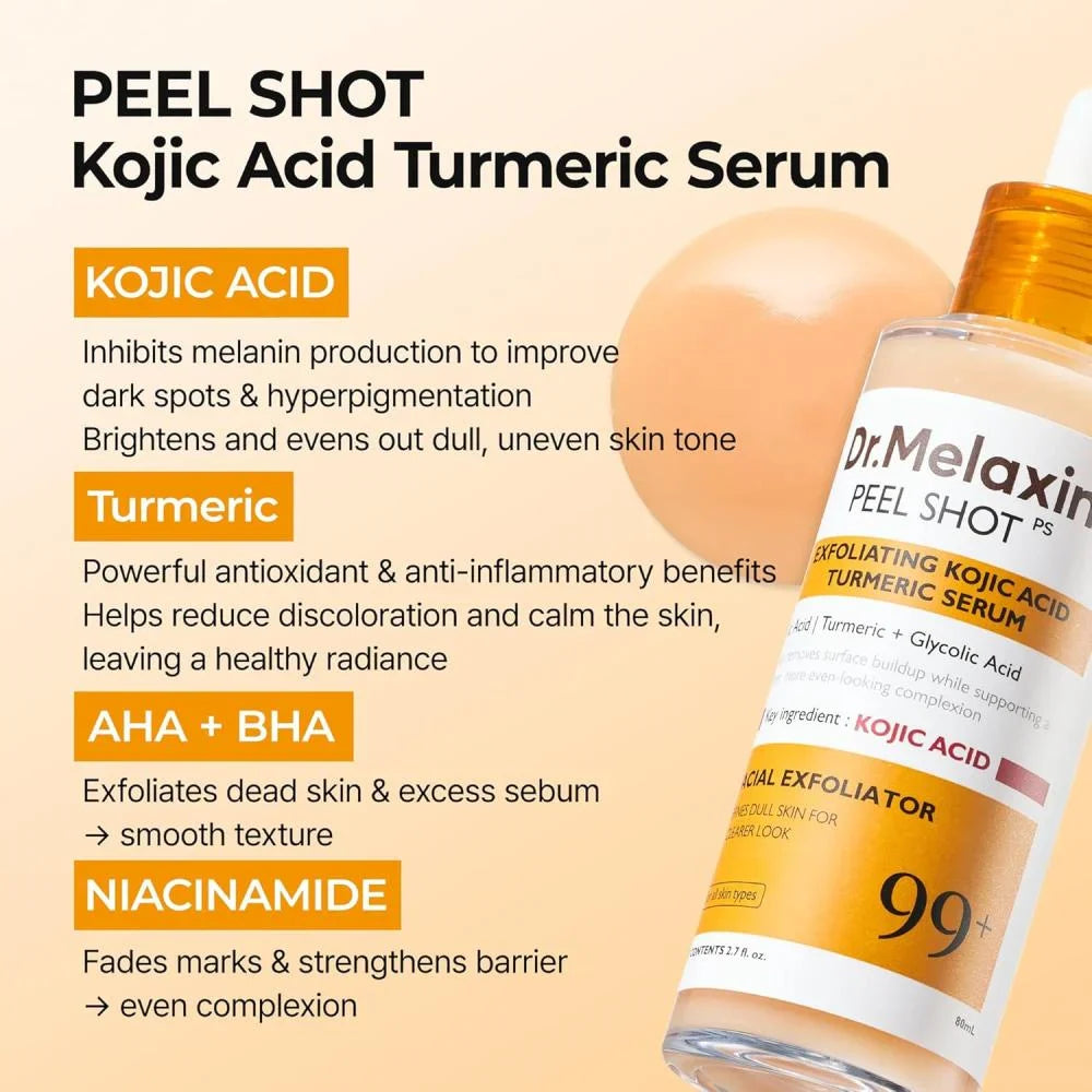 [Dr.Melaxin] Peel Shot Exfoliating Kojic Acid Turmeric Serum [80ml]