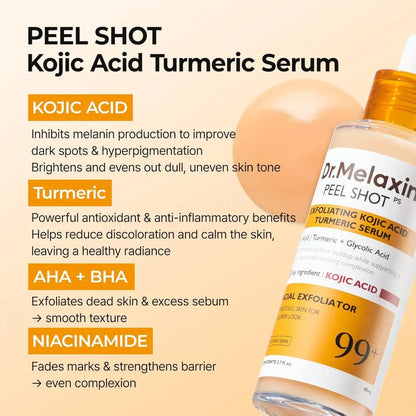 [Dr.Melaxin] Peel Shot Exfoliating Kojic Acid Turmeric Serum [80ml]