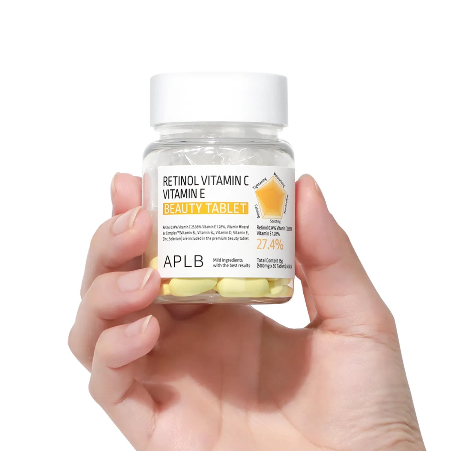 Retinol Vitamin C Vitamin E Beauty Tablet [500mg x 30 Tabletten]