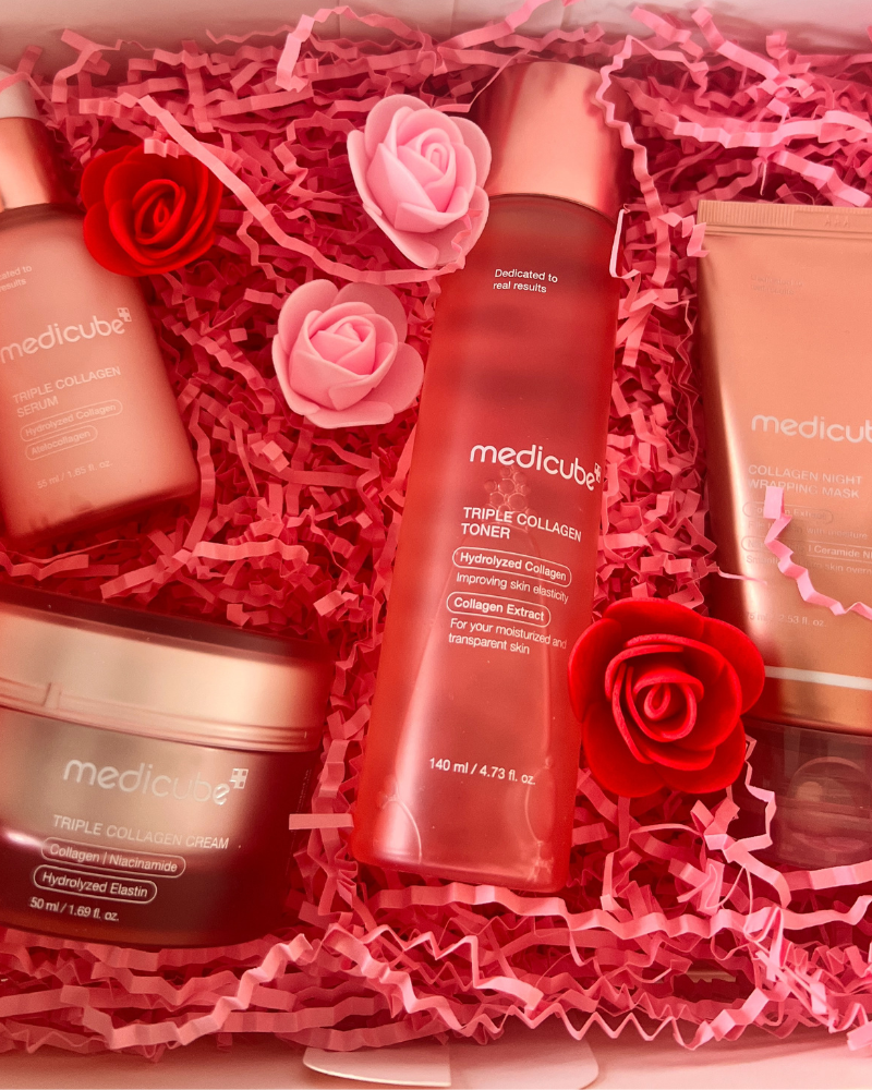 Éclat romantique – Coffret de soins de la peau au collagène pour la Saint-Valentin en édition limitée