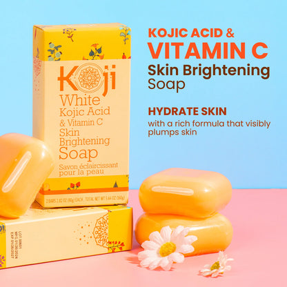 KOJI WHITE Kojic Acid &amp; Vitamin C Brightening Soap [2x80g]