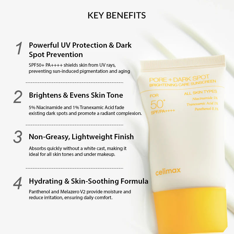 Crème solaire éclaircissante Pore+ pour les taches brunes [50 ml]