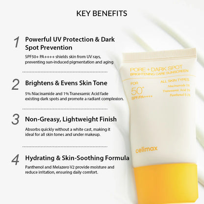 Crème solaire éclaircissante Pore+ pour les taches brunes [50 ml]
