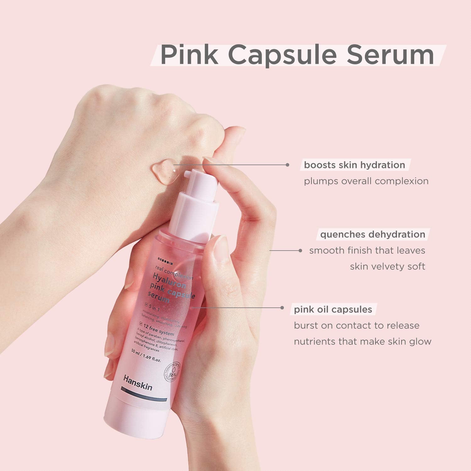 [HANSKIN] Real Complexion Hyaluron Pink Capsule Serum [50ml] - 