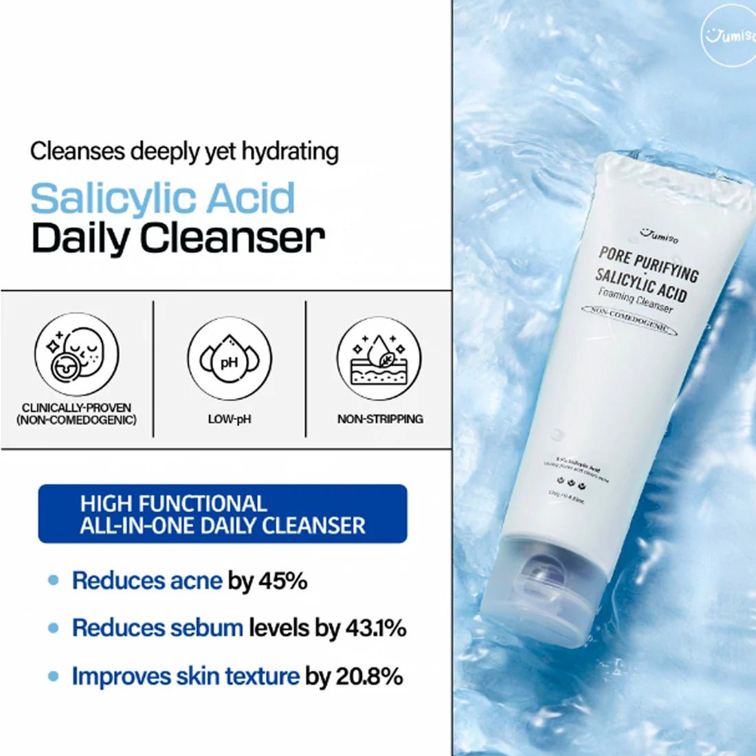 [JUMISO] Pore Purifying Salicylic Acid Foaming Cleanser [120g] - Cleanser