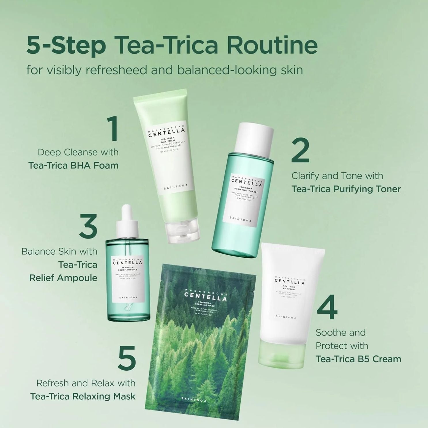 Madagascar Centella Tea-Trica Travel Kit [4 pièces]