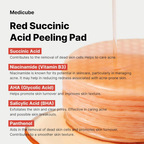 Red Succinic Acid Peeling Pad [70ea]