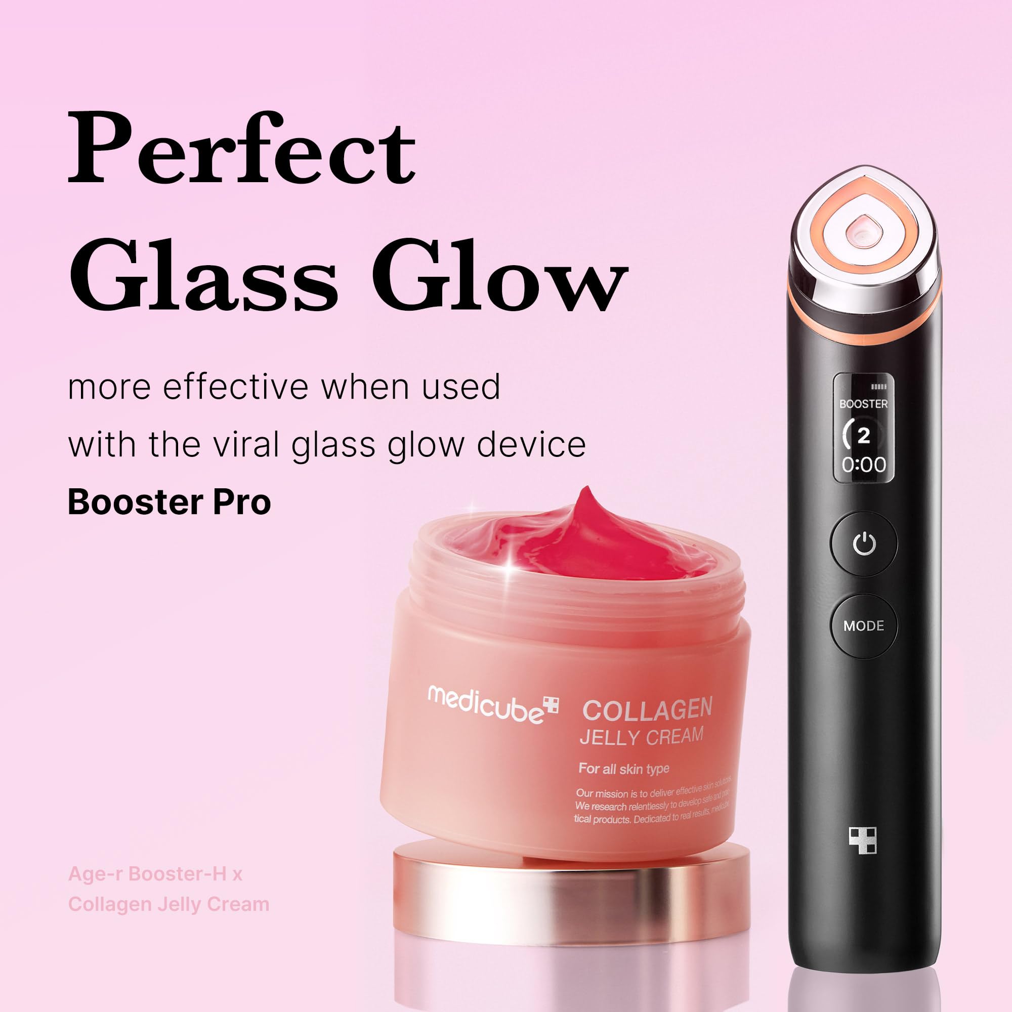 Perfect Glass Glow by combining Age-R Booster Pro x Medicube Collagen Jelly Cream