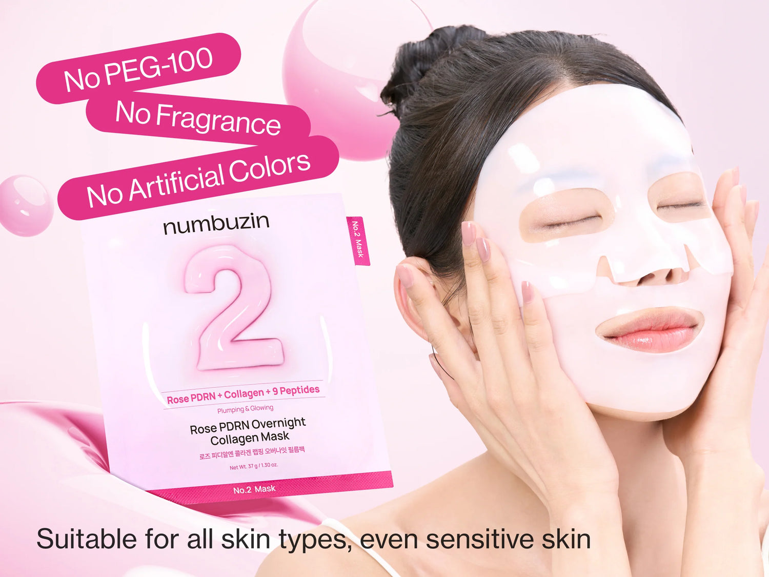 No.2 Rose PDRN Overnight Collagen Mask [1pc]