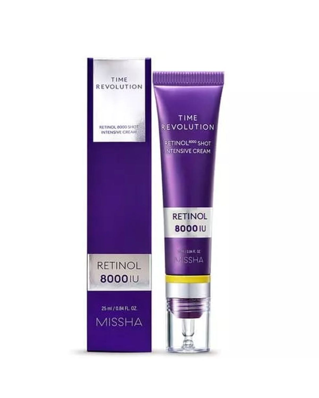 MISSHA Time Revolution Retinol 8000 Shot Intensive Cream 25ml auf weissem Hintergrund